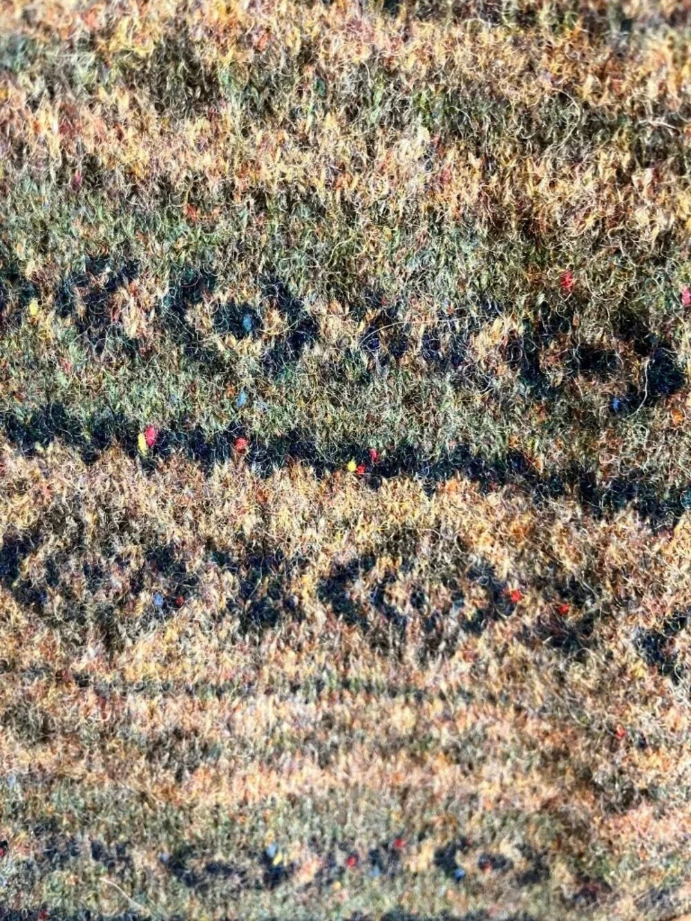 Vintage Wool Fair Isle Sweater Brown XL Earthy Granola Classic 90s Argyle Stripe - Picture 6 of 9